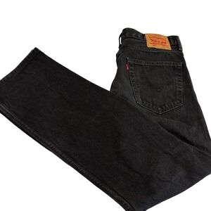 Levis 505 Regular Fit Straight Leg Jeans Mens 34 x 29 Faded Black Cotton Denim